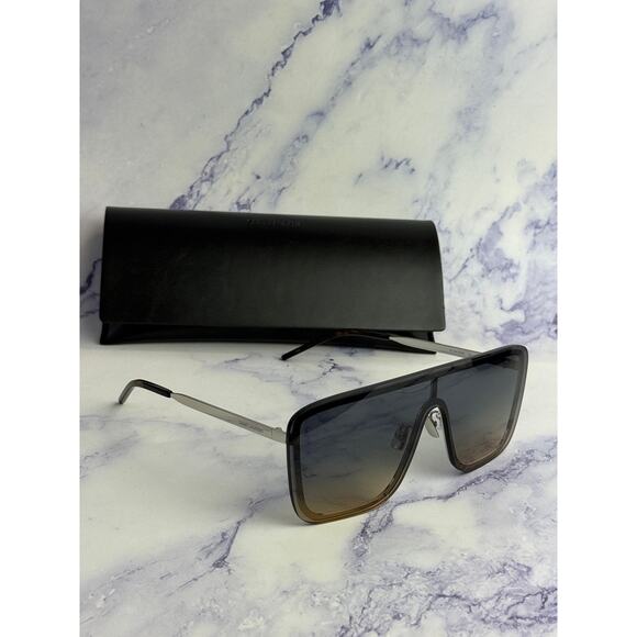 NEW Saint Laurent SL364 Silver Blue Ace Flat Top Sunglasses main image 5